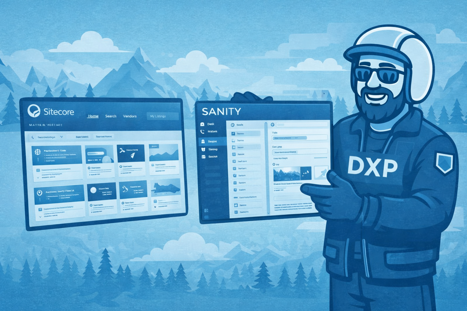 Abstract illustration of two diverging paths representing different CMS control models