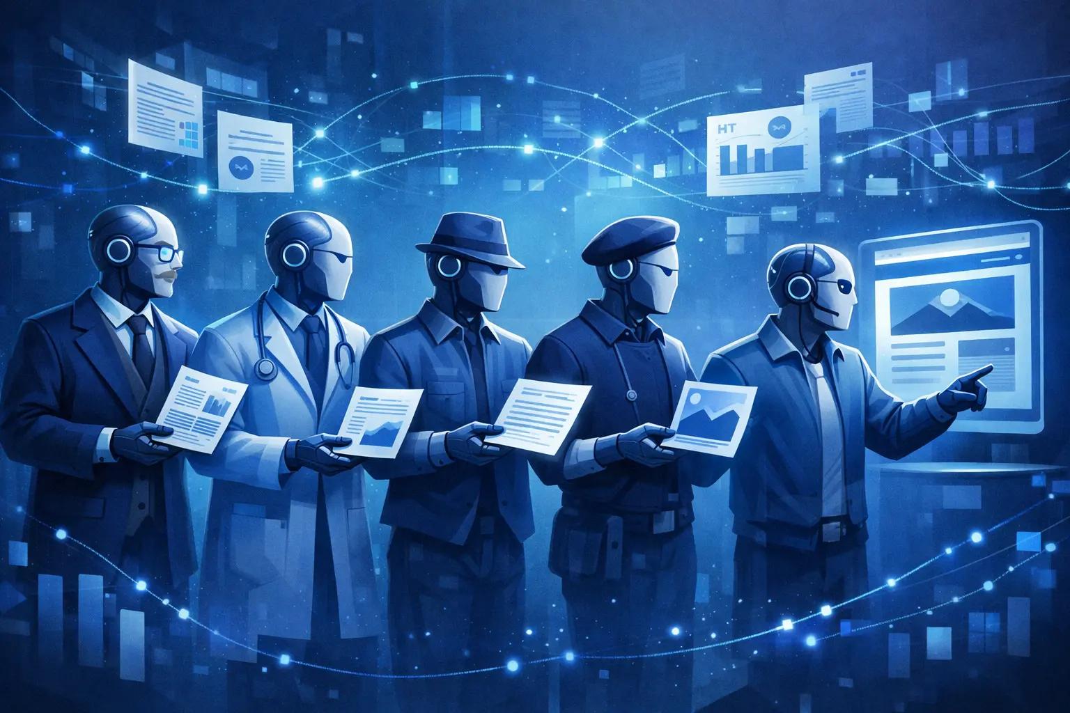 Abstract representation of trustworthy AI-generated content built on visible research and sources