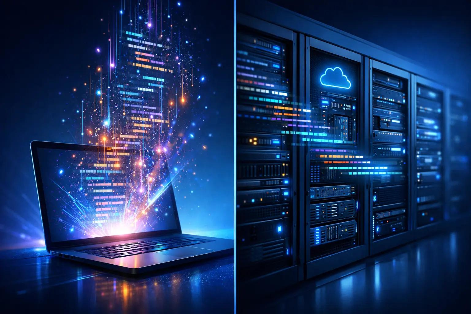 Abstract illustration of a bridge between a prototype app and a production-ready system