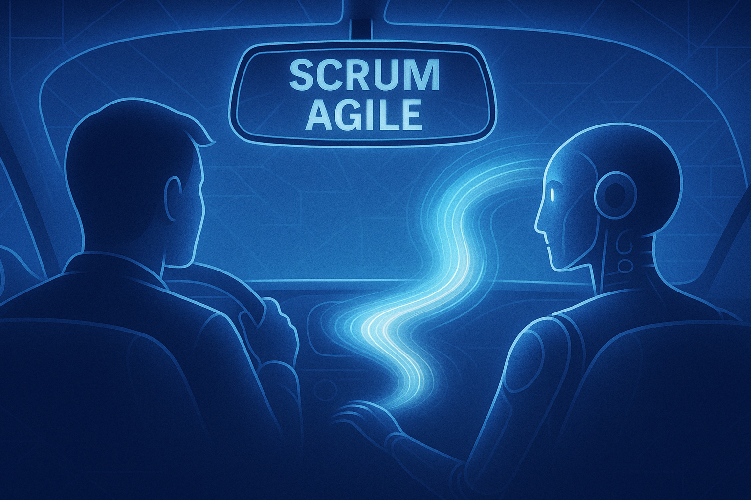 AI and humans working together with Agile in the rearview mirror